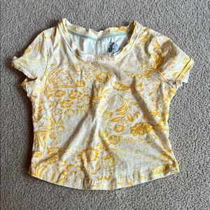Yellow Floral Print T-Shirt